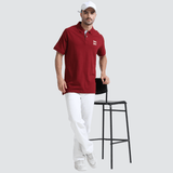 PLUS SIZE POLO | MEN | REDWINE - Teestra