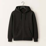 ZIPPERED HOODIE | BLACK - Teestra
