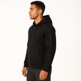 ZIPPERED HOODIE | BLACK - Teestra