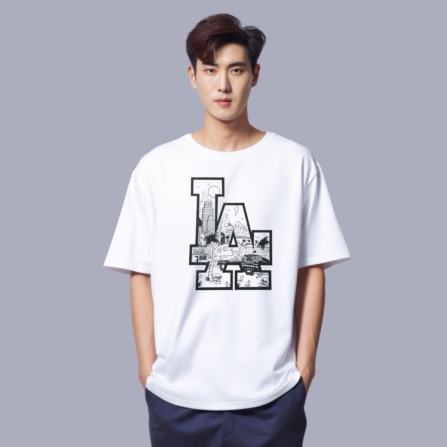 ROUND NECK | WHITE | L.A