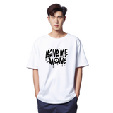 Oversized Tee | 180G | Men | Leave Me Alone | White