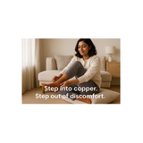 CuEase Copper Coated Natural Pain Relief Socks - No Show |Angle |Regular