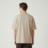 Beige Plain Round Neck Tshirt