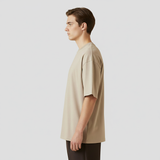 Beige Plain Round Neck Tshirt