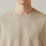 Beige Plain Round Neck Tshirt