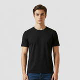 Black Plain Round Neck Tshirt