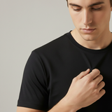 Black Plain Round Neck Tshirt