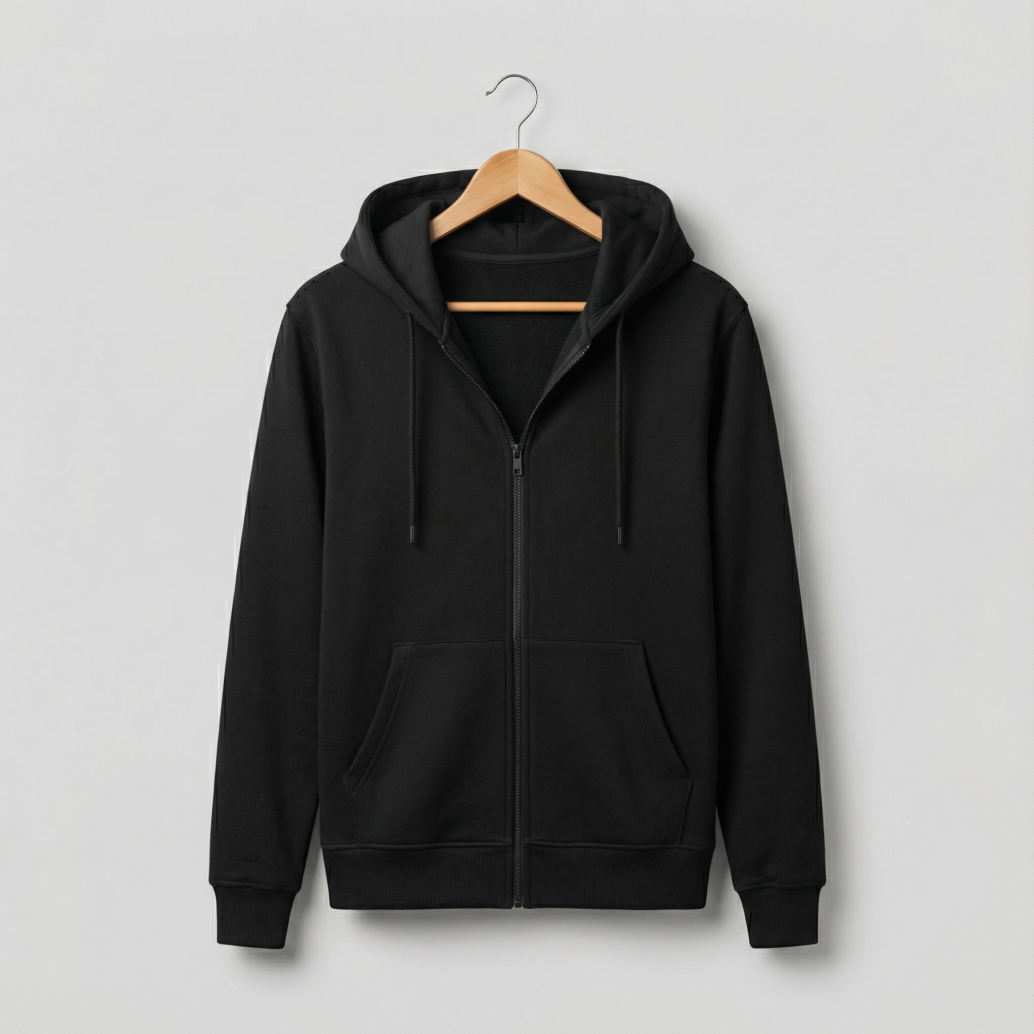 Zippered Hoodie | Black