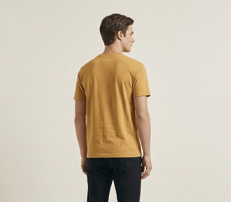 Camel Plain Round Neck Tshirt - Teestra