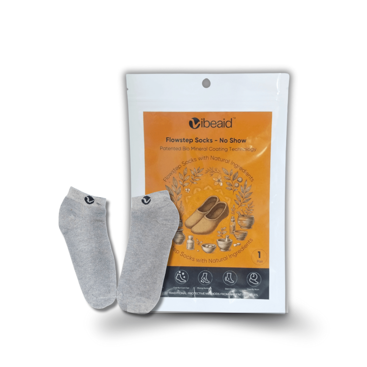 CuEase Copper Coated Natural Pain Relief Socks - No Show |Angle |Regular - Teestra