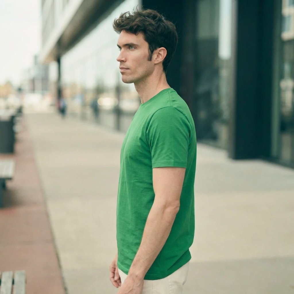 Emerald Green Plain Round Neck Tshirt - Teestra
