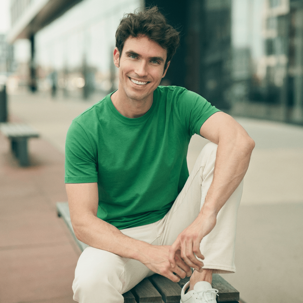 Emerald Green Plain Round Neck Tshirt - Teestra