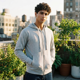 Zippered Hoodie | Grey