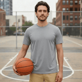 Space Grey Plain Round Neck Tshirt