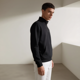 Black Half Zipper Fleece Jacket