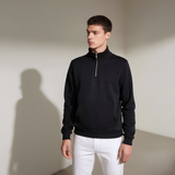 Black Half Zipper Fleece Jacket