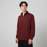 Burgundy Half Zipper Fleece Jacket