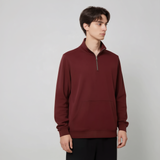 Burgundy Half Zipper Fleece Jacket