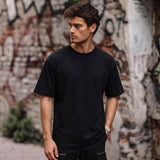 Heavy Gauge Oversized Black Solid T-Shirt | 240 GSM Thick Cotton - Teestra