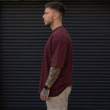 Heavy Gauge Oversized Burgundy Solid T-Shirt | 240 GSM Thick Cotton - Teestra