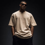 Heavy Gauge Oversized Camel Solid T-Shirt | 240 GSM Thick Cotton - Teestra