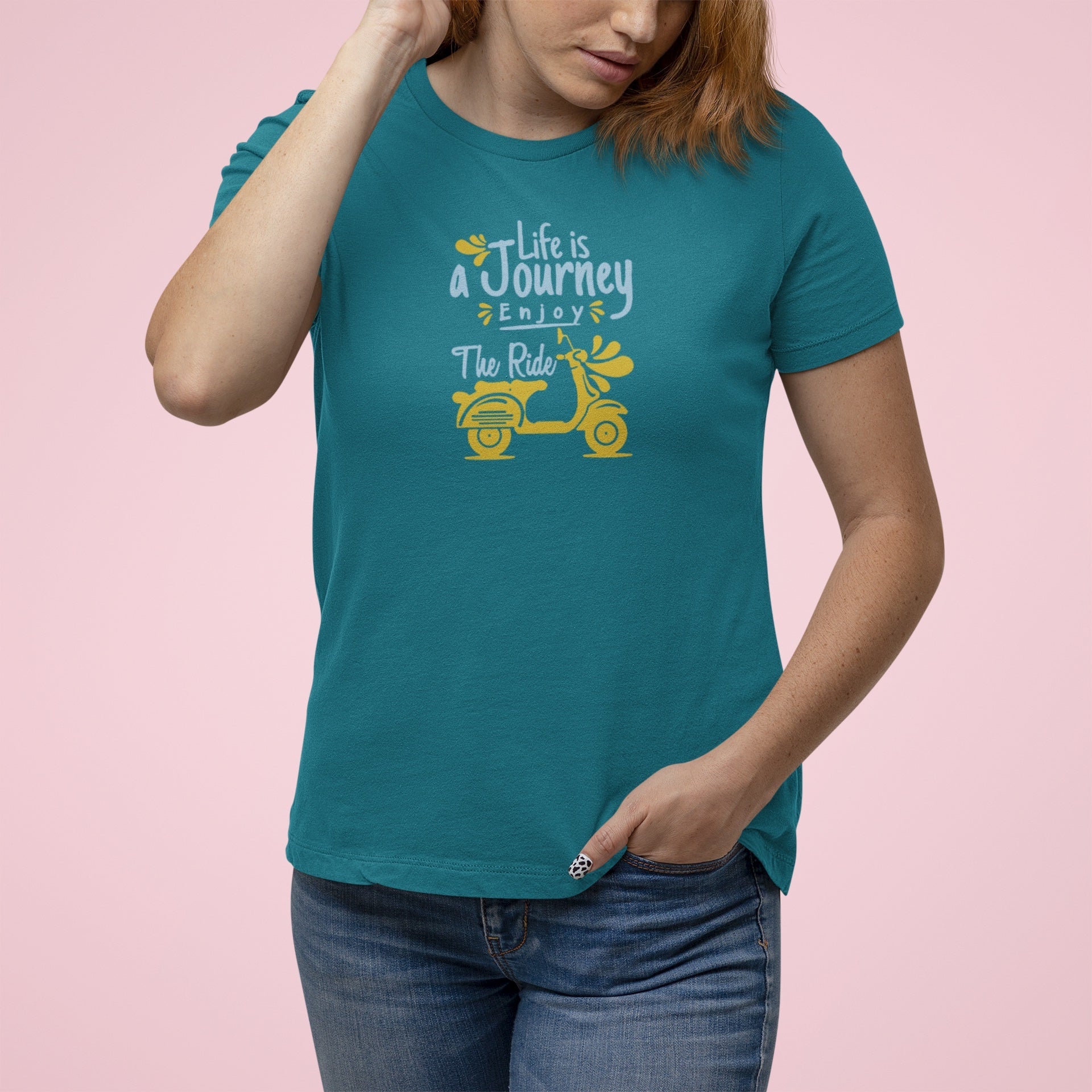 LIFE IS A JOURNEY - PRINTED TSHIRT - TEAL - Teestra
