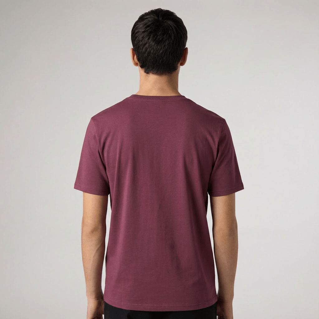 Maroon Plain Round Neck Tshirt - Teestra