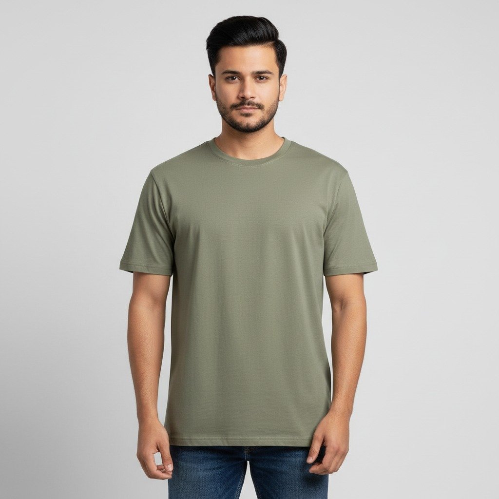 Moss Plain Round Neck Tshirt - Teestra