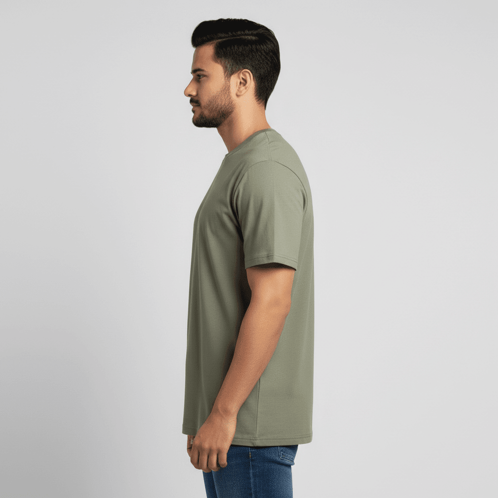 Moss Plain Round Neck Tshirt - Teestra