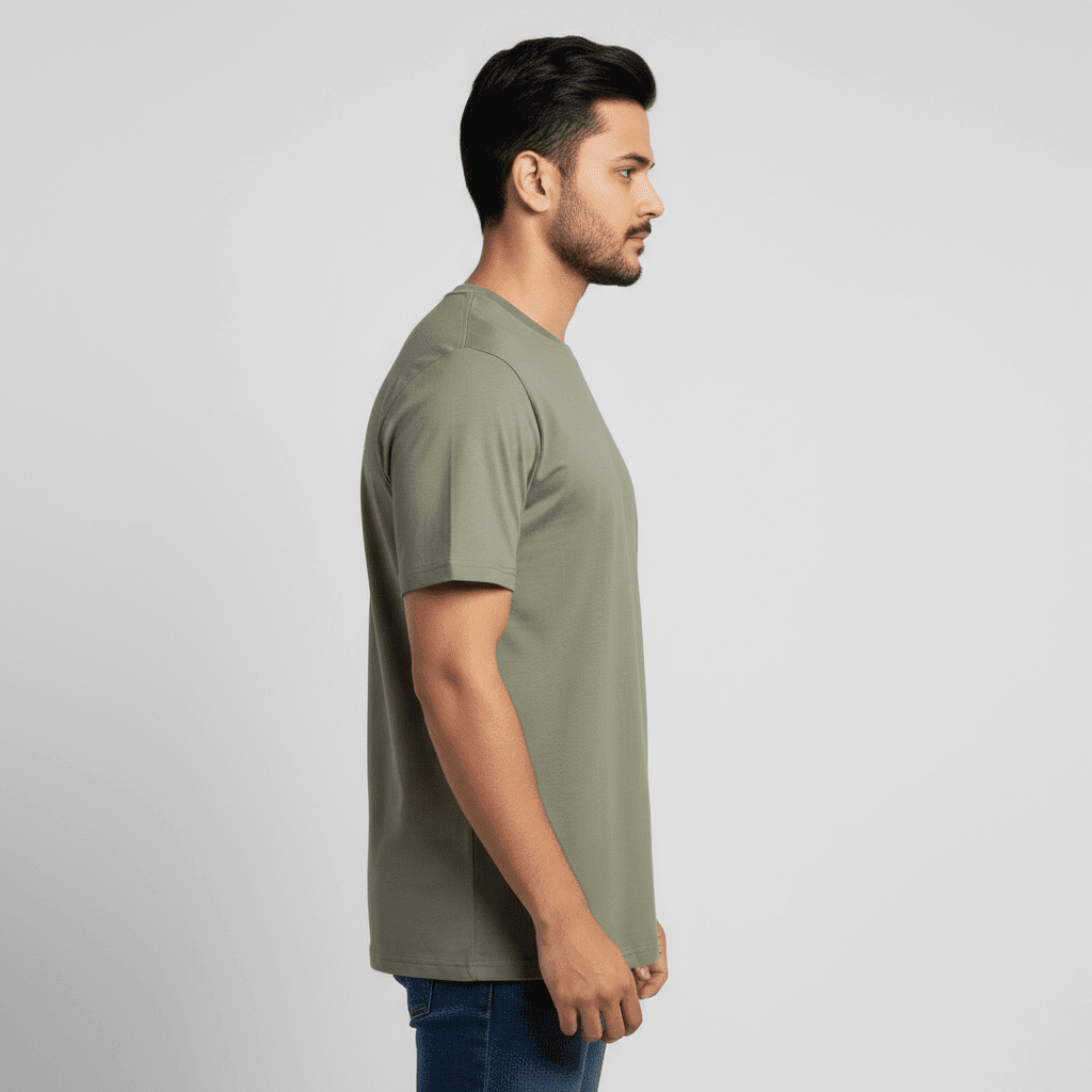 Moss Plain Round Neck Tshirt - Teestra