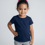 Navy Cotton T-Shirt for Girls - Soft & Trendy Tees for Kids - Teestra