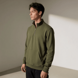 Olive Half Zipper Fleece Jacket - Teestra