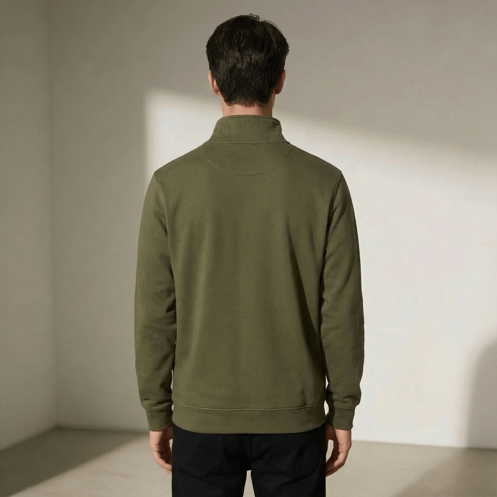 Olive Half Zipper Fleece Jacket - Teestra