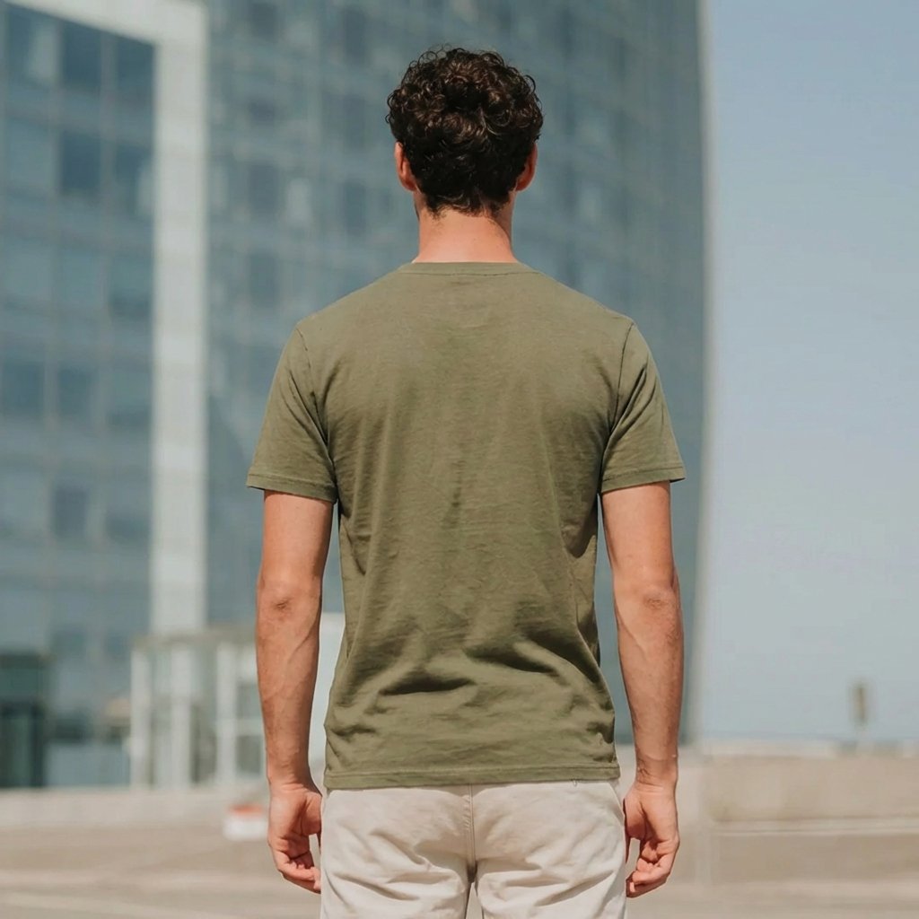 Olive Plain Round Neck Tshirt - Teestra