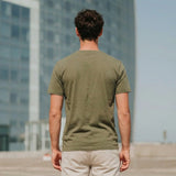 Olive Plain Round Neck Tshirt - Teestra