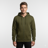 Zippered Hoodie | Olive