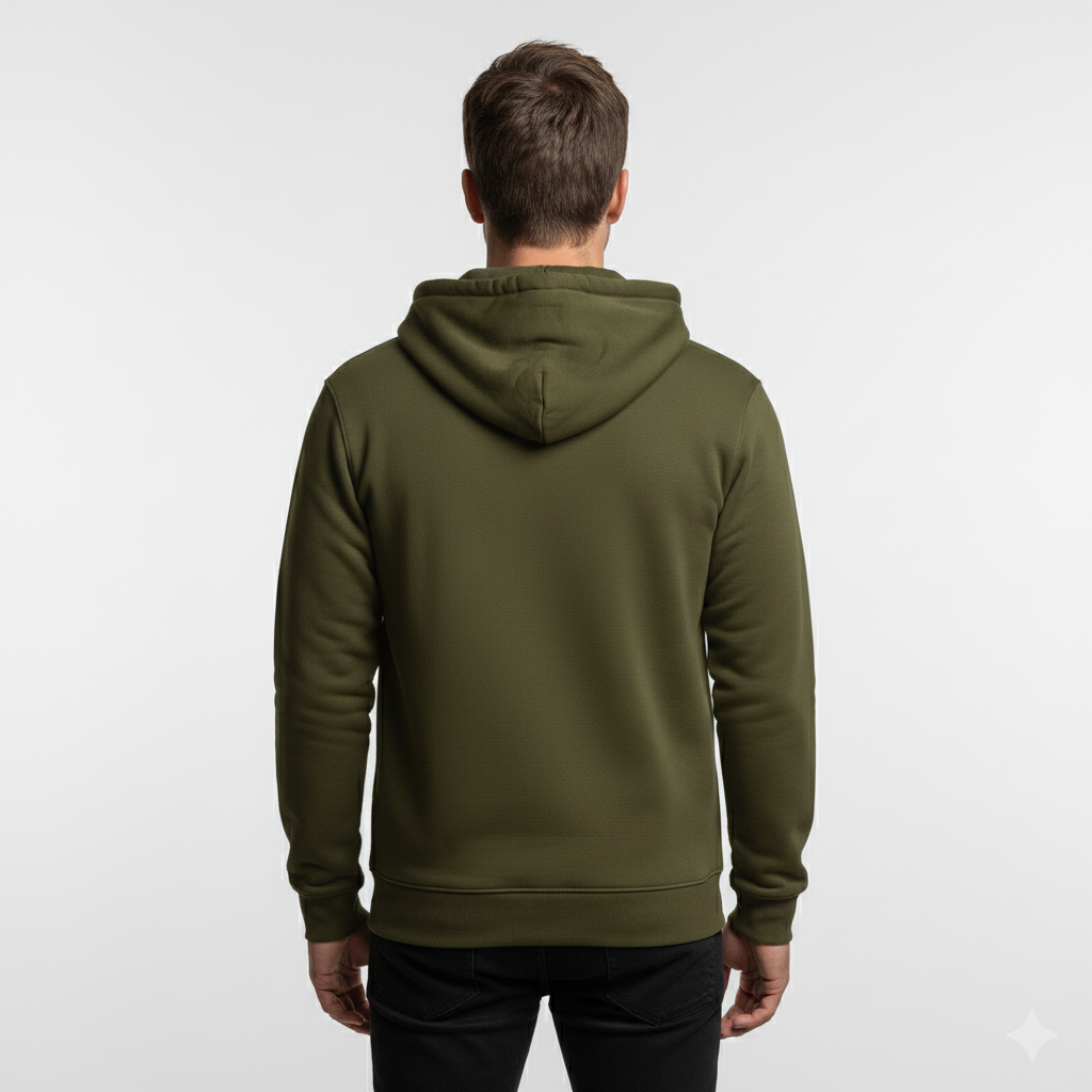 Zippered Hoodie | Olive