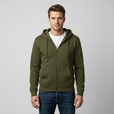 Zippered Hoodie | Olive