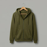 Zippered Hoodie | Olive