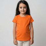 Orange Cotton T-Shirt for Girls - Soft & Trendy Tees for Kids - Teestra