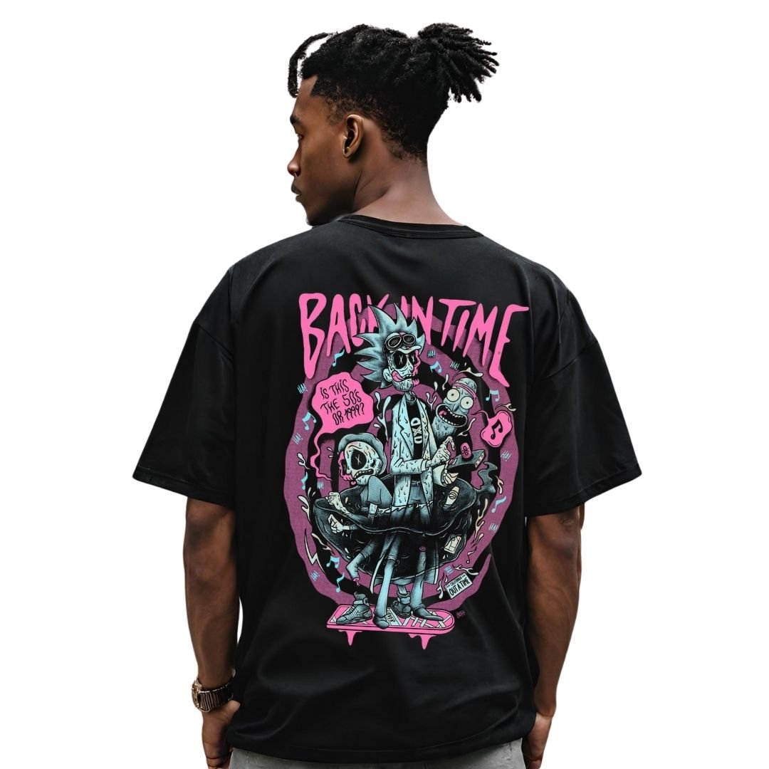 OVERSIZED | MEN | BLACK | BACK IN TIME - Teestra