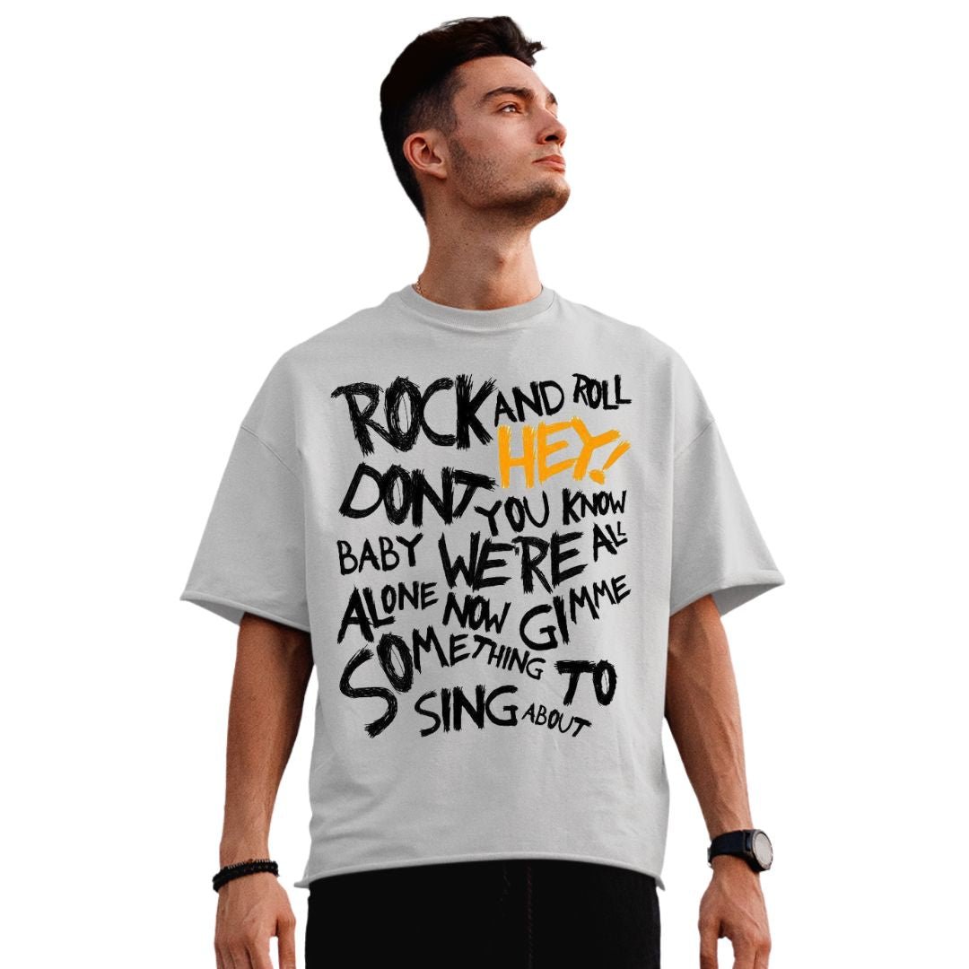 OVERSIZED | MEN | GREY | ROCK & ROLL - Teestra