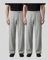 Pack of 2 Grey Cotton Parallel Pants - Teestra