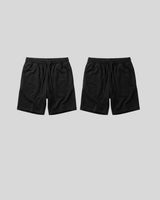 Pack of 2 Unisex Black Cotton Shorts - Teestra