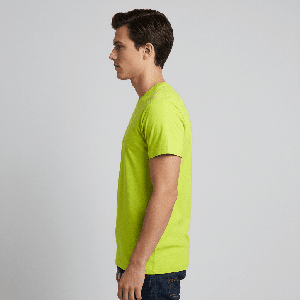 Parrot Green Plain Round Neck Tshirt - Teestra