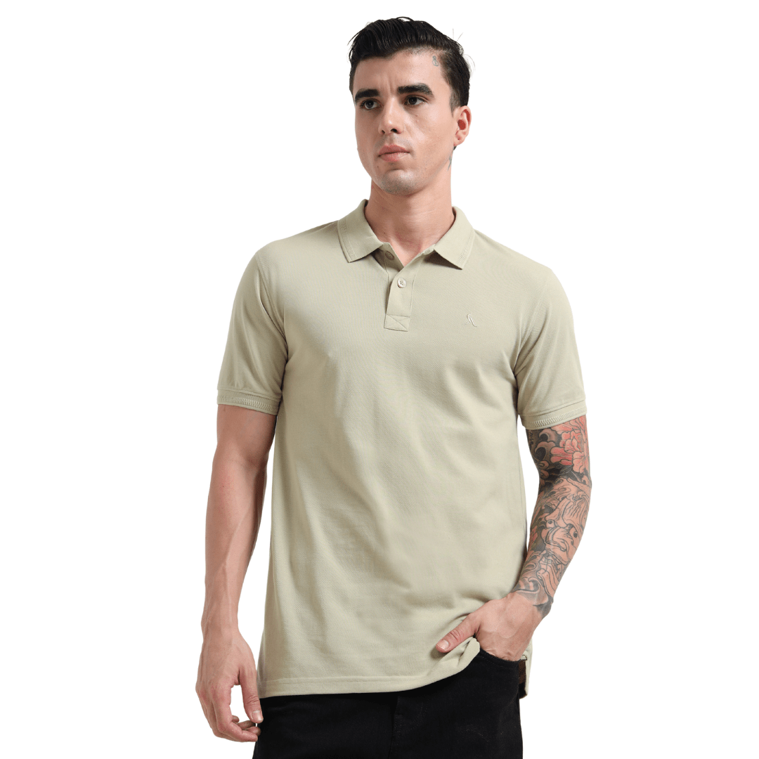 PREMIUM POLO | MEN | PALE TAUPE - Teestra