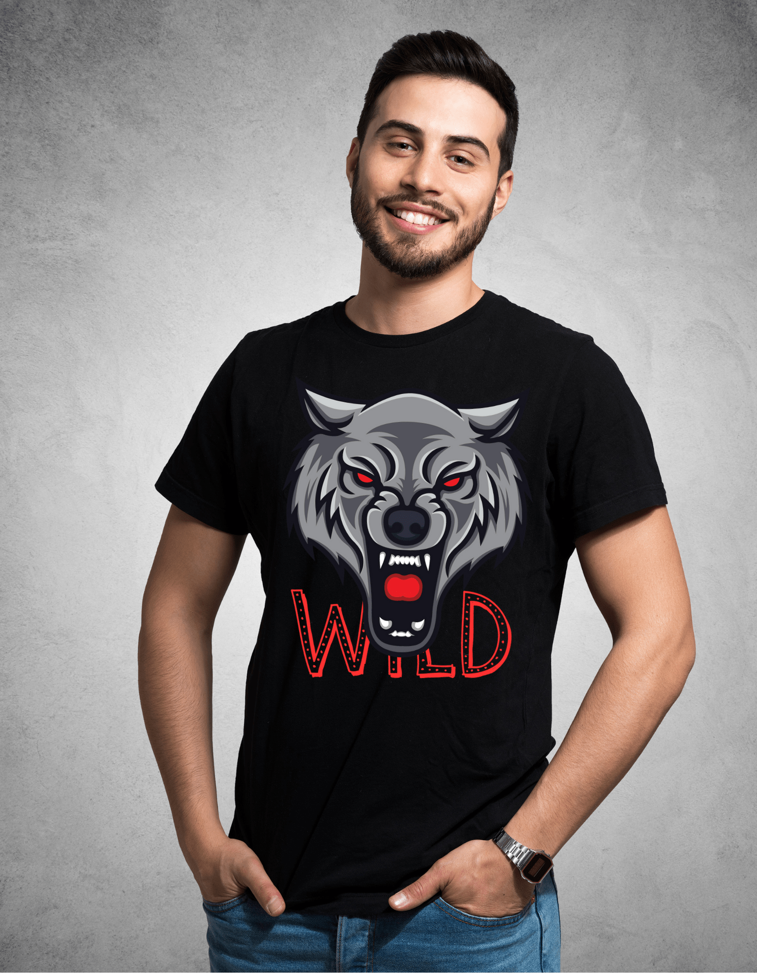 PRINTED ROUND | MEN | BLACK | WILD - Teestra