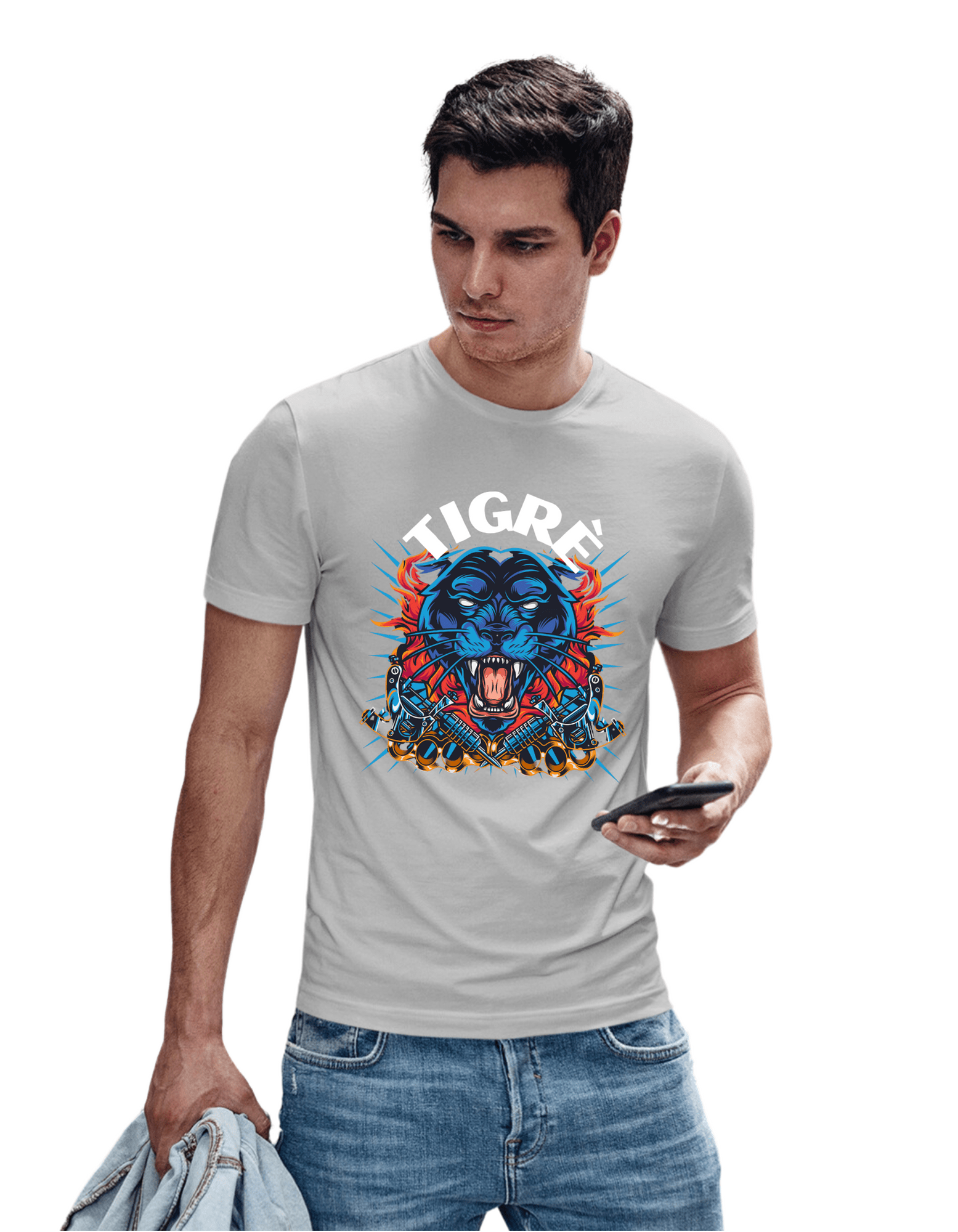 ROUND NECK | MEN | GREY | TIGRE - Teestra