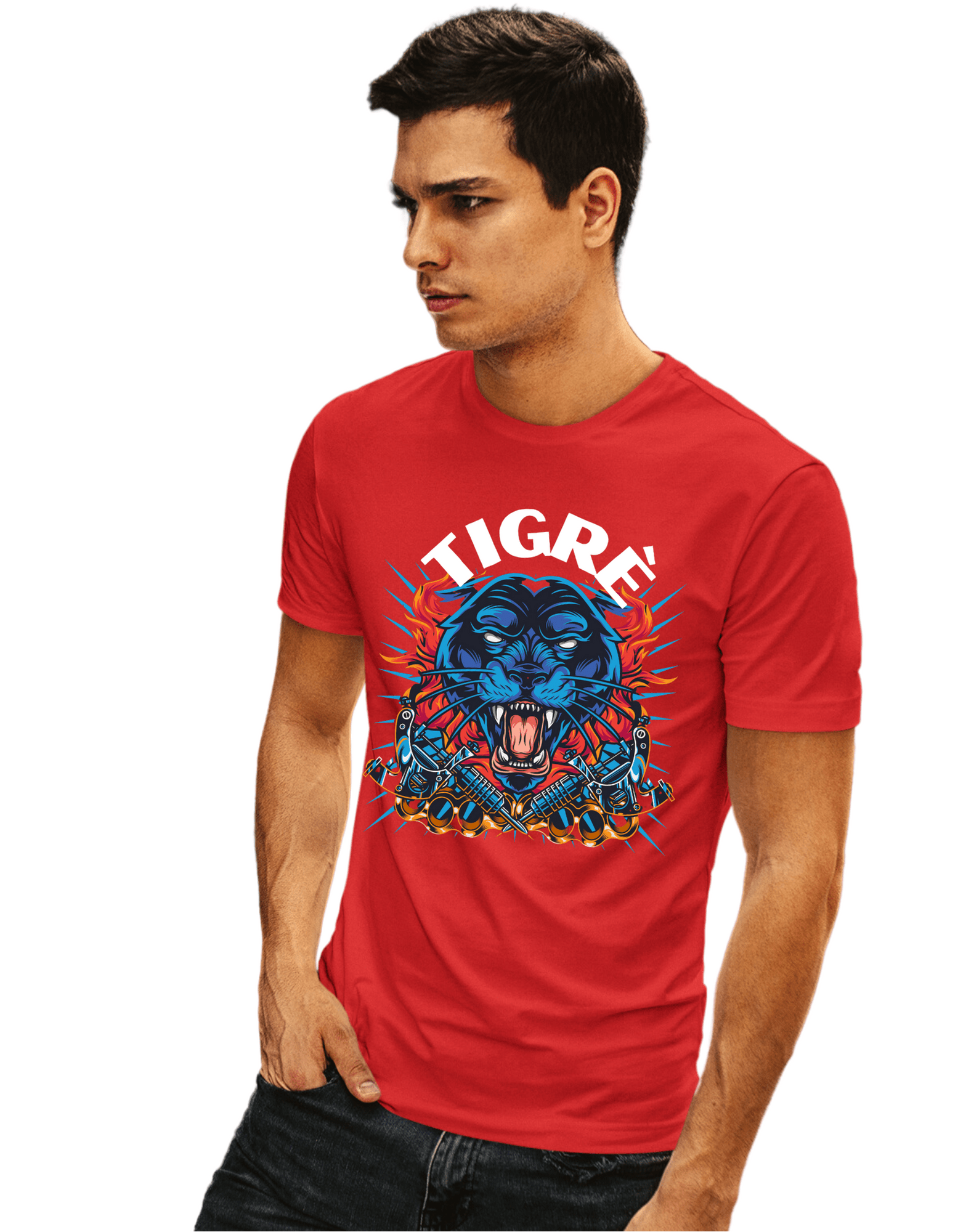 ROUND NECK | MEN | RED | TIGRE - Teestra