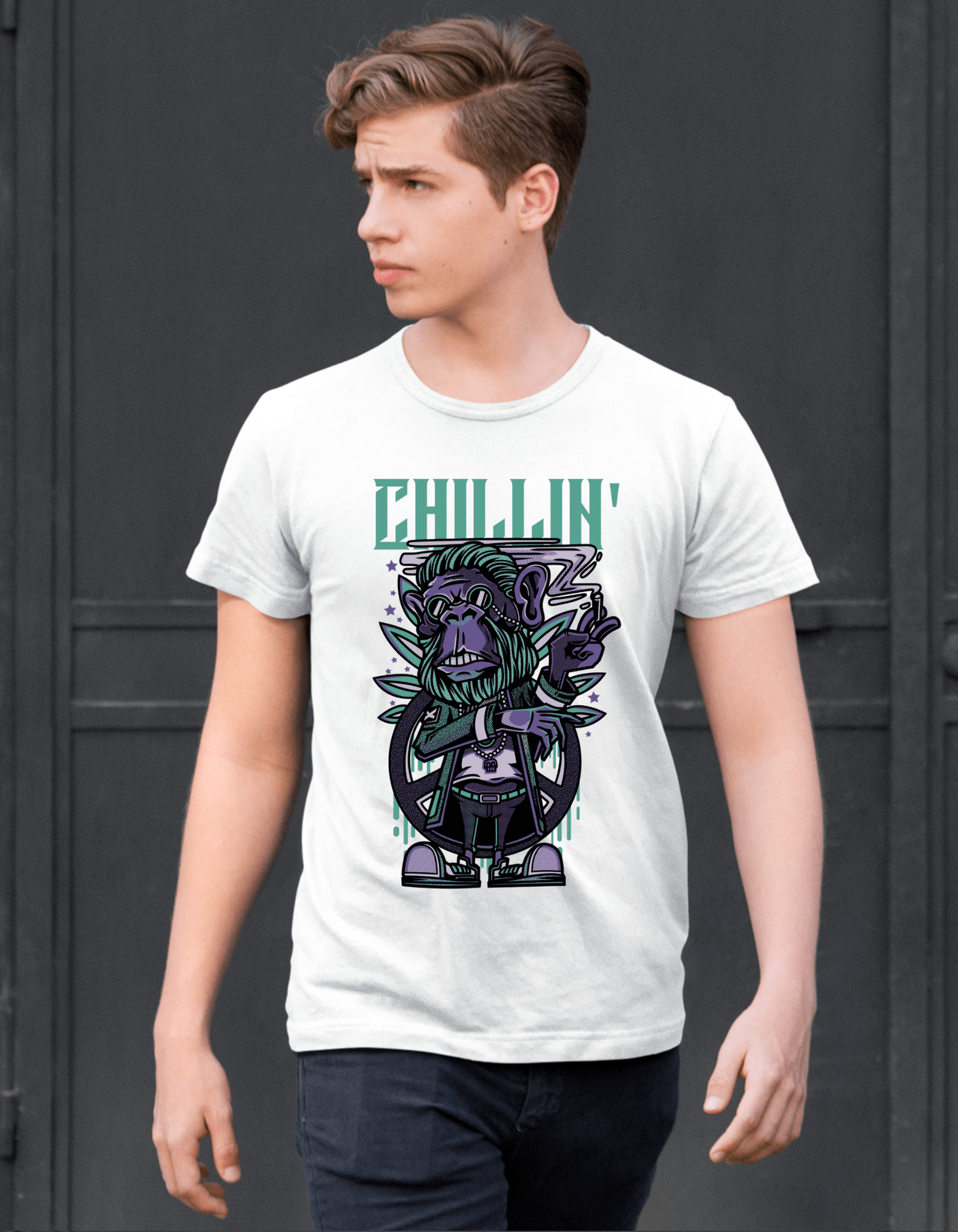 ROUND NECK | MEN | WHITE | CHILLIN' - Teestra
